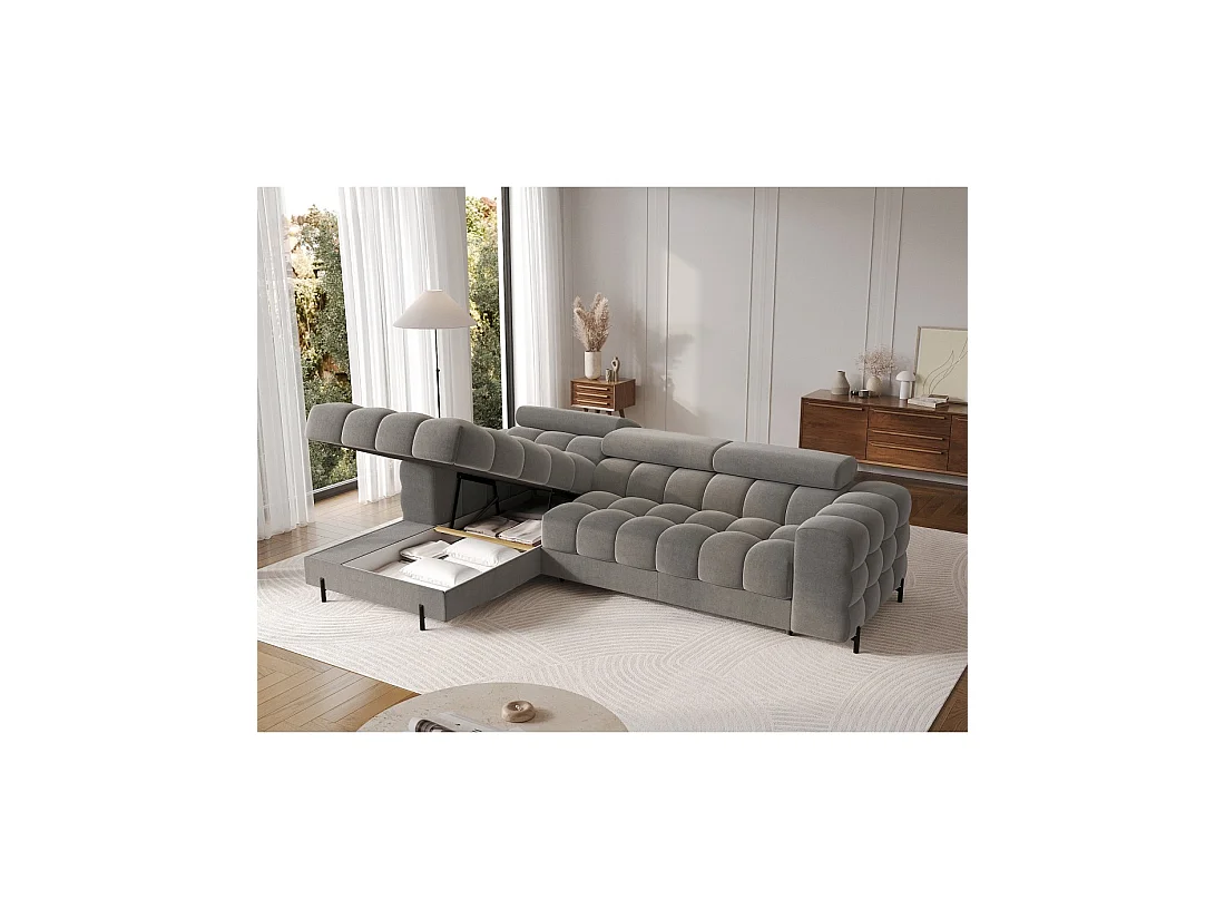 Sofá de esquina izquierda convertible Gris oscuro confort premium 285x99x181cm FILTRO