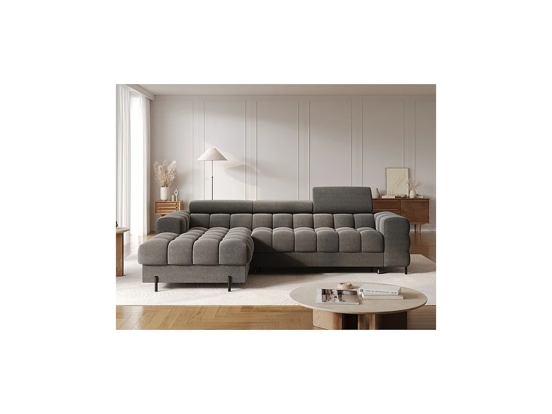 Sofá de esquina izquierda convertible Gris oscuro confort premium 285x99x181cm FILTRO