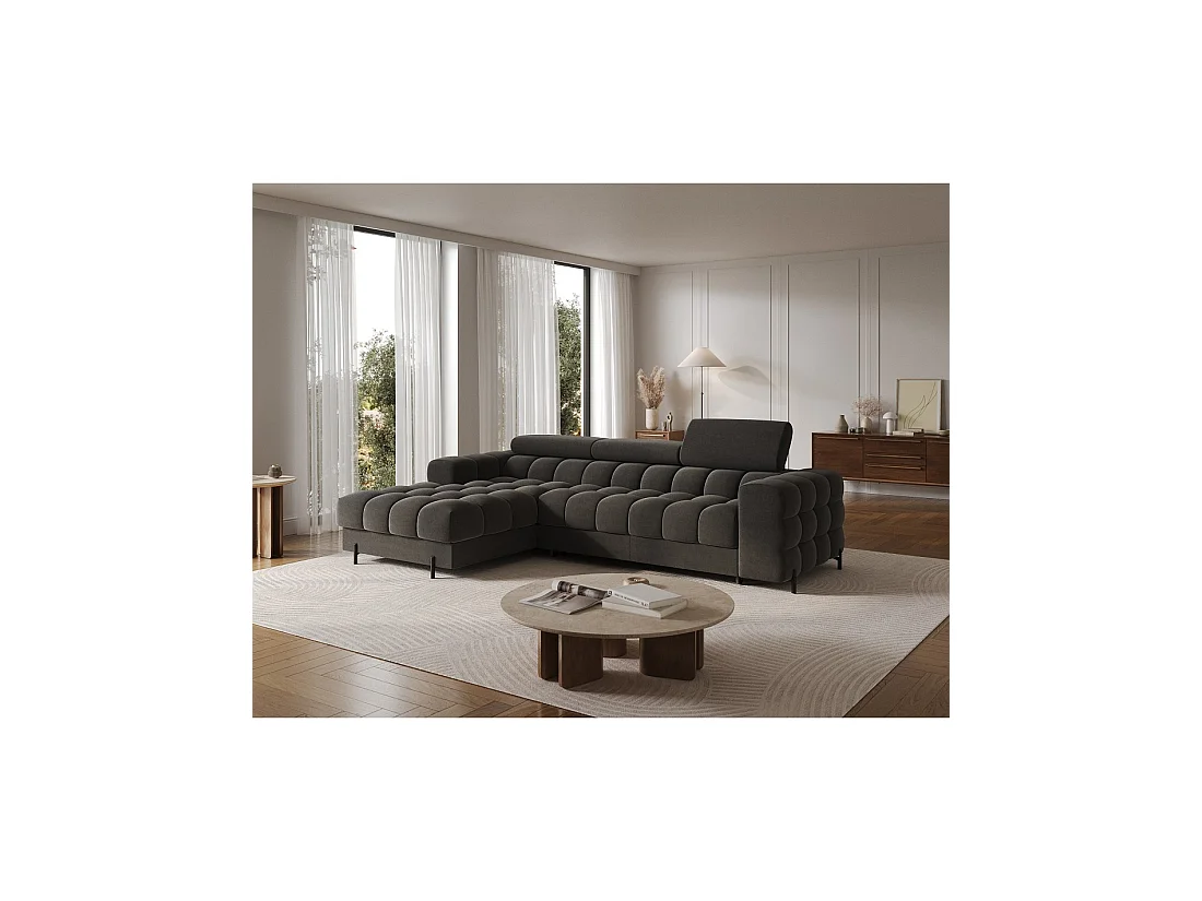 Sofá de esquina izquierda convertible Gris oscuro confort premium 285x99x181cm FILTRO