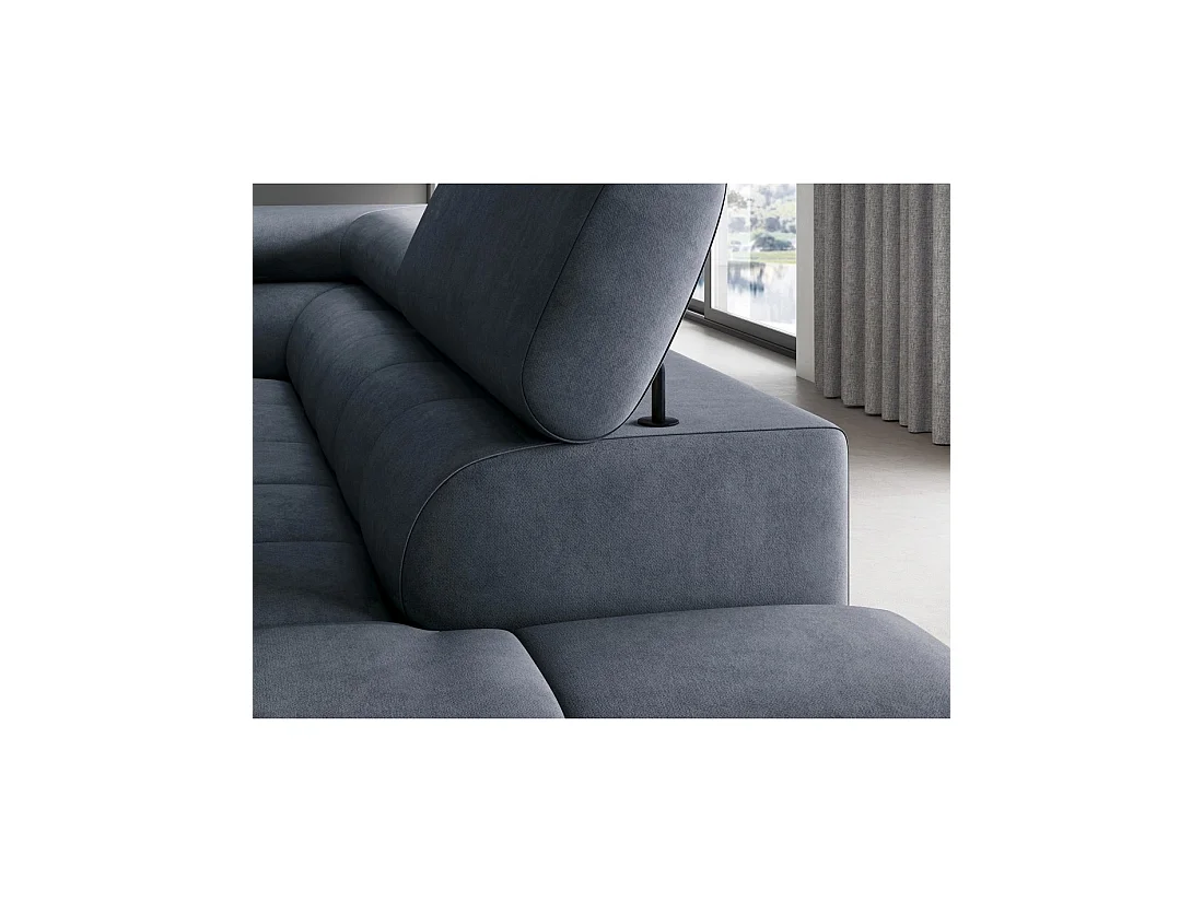Canapé convertible Bleu foncé FERRUM 5 places angle droit grand format 276x93x200cm