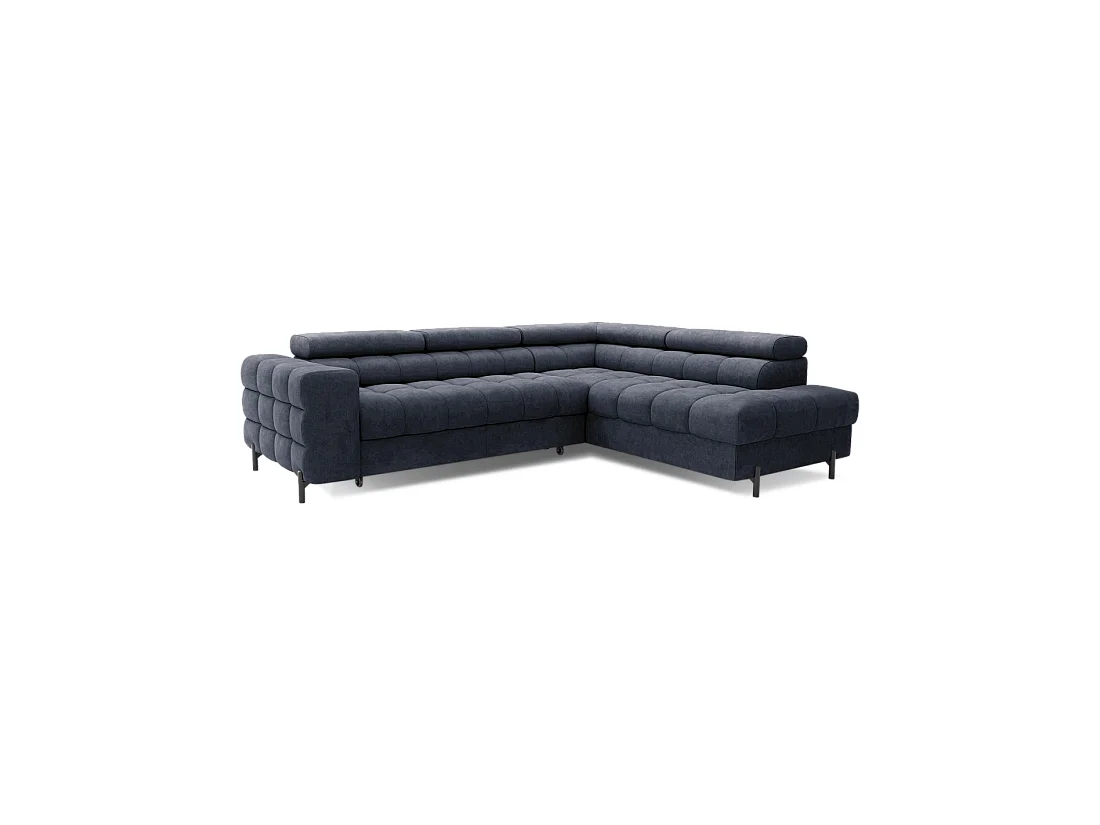 Canapé convertible Bleu foncé FERRUM 5 places angle droit grand format 276x93x200cm