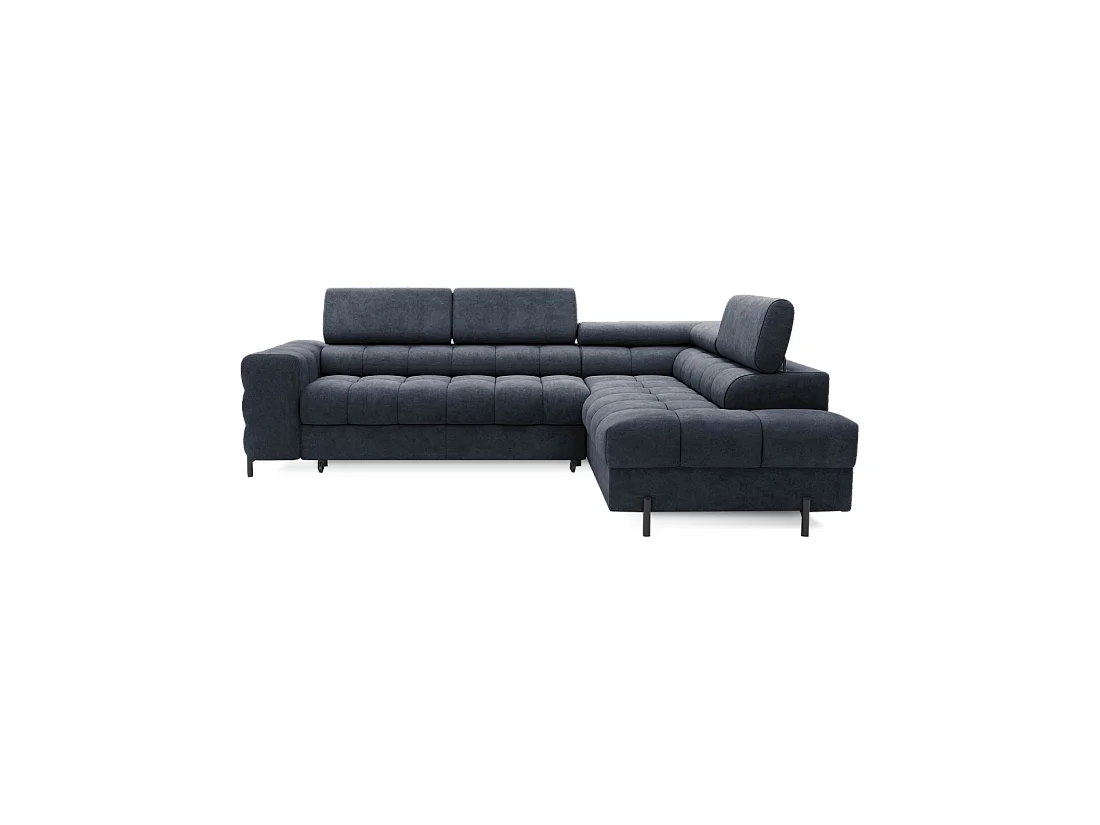 Canapé convertible Bleu foncé FERRUM 5 places angle droit grand format 276x93x200cm