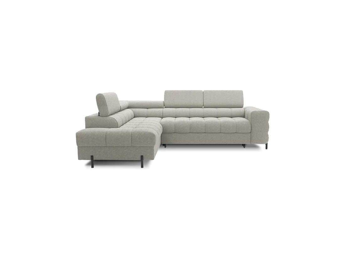 Hoekbank FERRUM Beige, omvormbaar, 5 zitplaatsen, linkse hoek met chaise longue 276x93x200cm