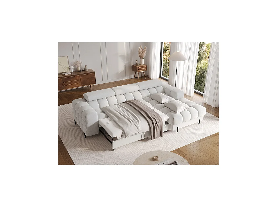 Canapé d'angle droit convertible Gris foncé allure contemporaine 285x99x181cm FILTRO