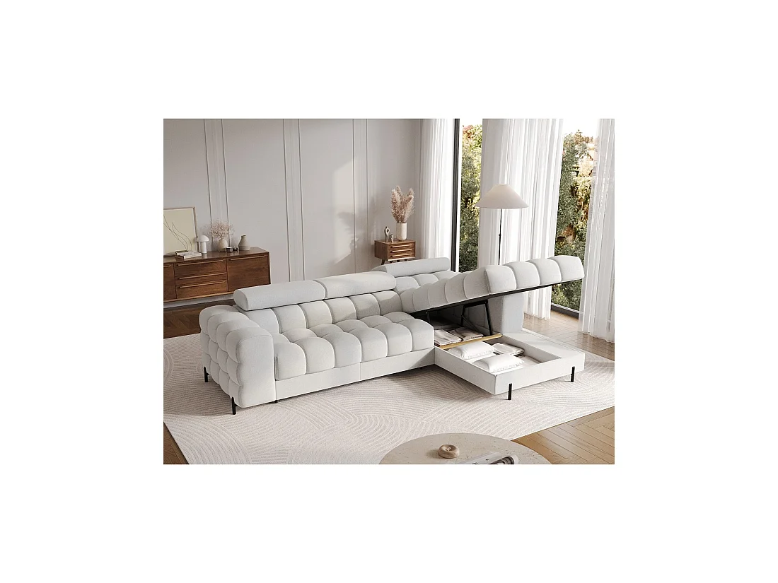 Canapé d'angle droit convertible Gris foncé allure contemporaine 285x99x181cm FILTRO