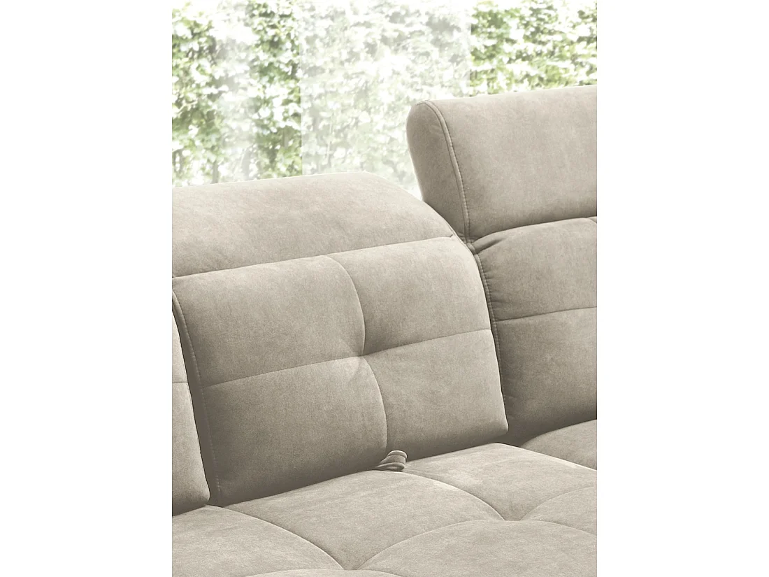 Canapé d'angle Beige 5 places angle droit couchage généreux INFERNO