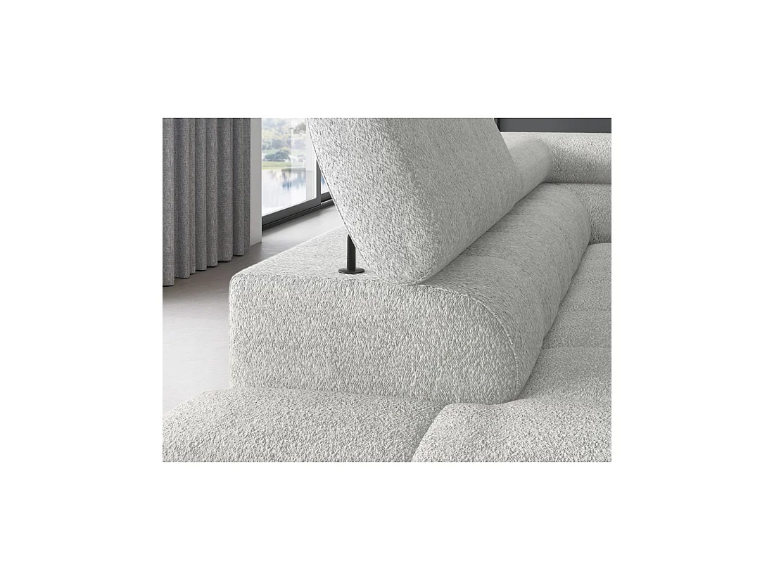 Canapé convertible Gris clair FERRUM 5 places angle gauche avec têtières 276x93x200cm