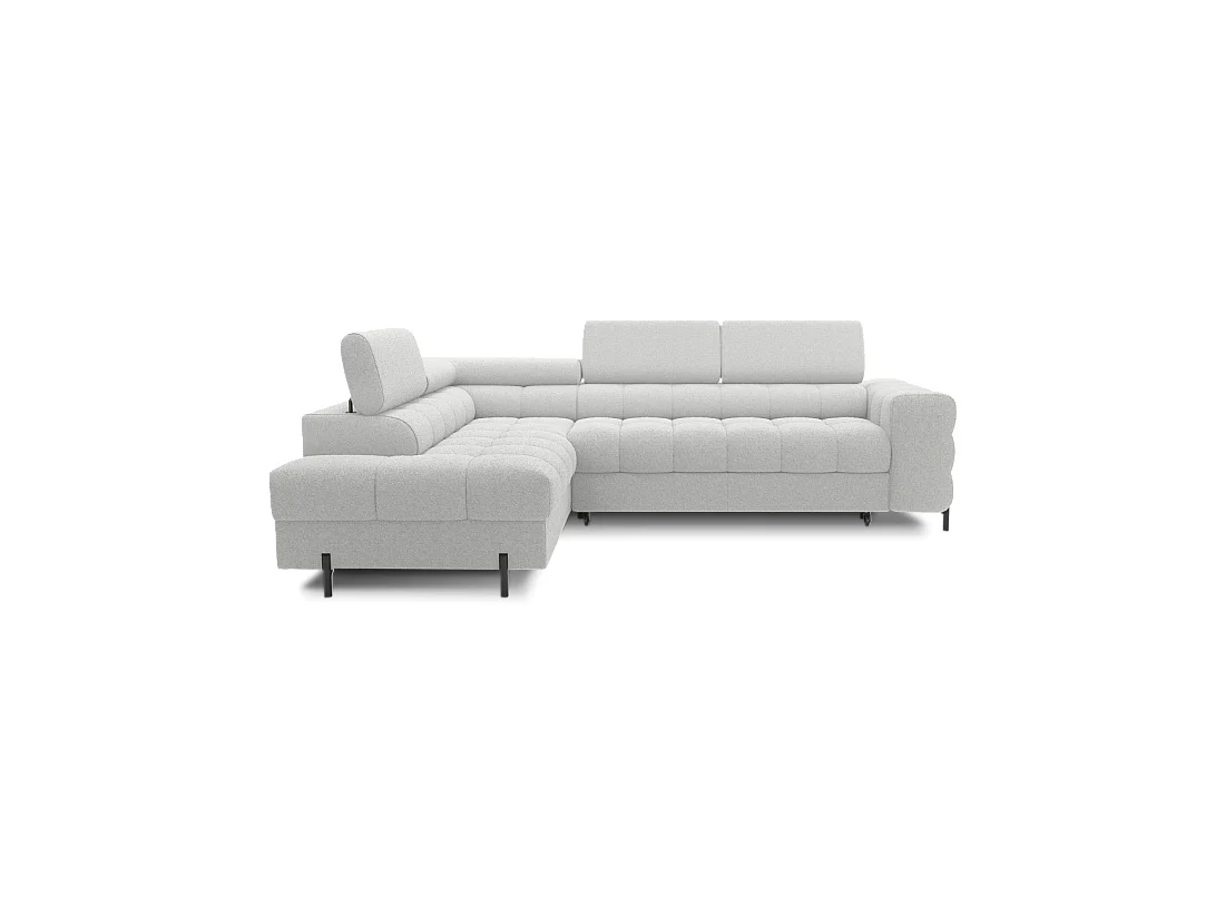 Canapé convertible Gris clair FERRUM 5 places angle gauche avec têtières 276x93x200cm