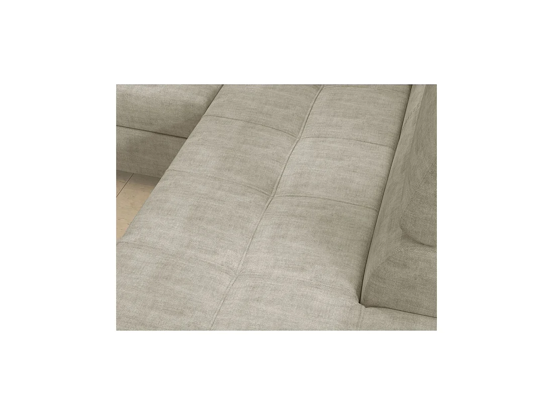 Sofá esquinero convertible PALAZZO 4 plazas beige – ángulo izquierdo con almacenaje