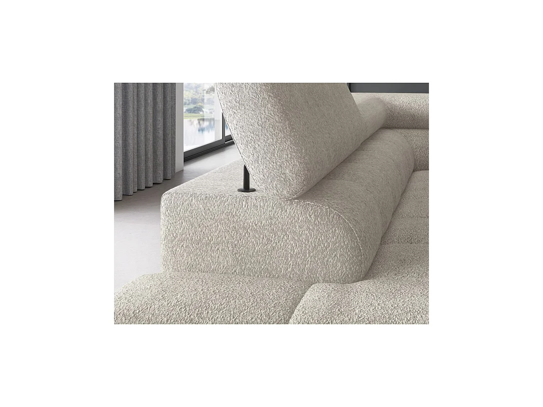 Canapé d'angle gauche FERRUM Beige clair avec coffre avec coffre 276x93x200cm