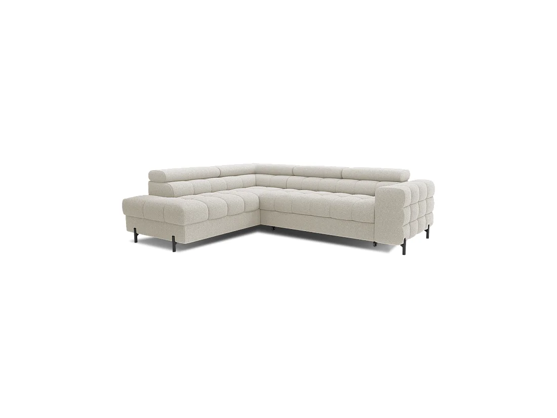 Canapé d'angle gauche FERRUM Beige clair avec coffre avec coffre 276x93x200cm