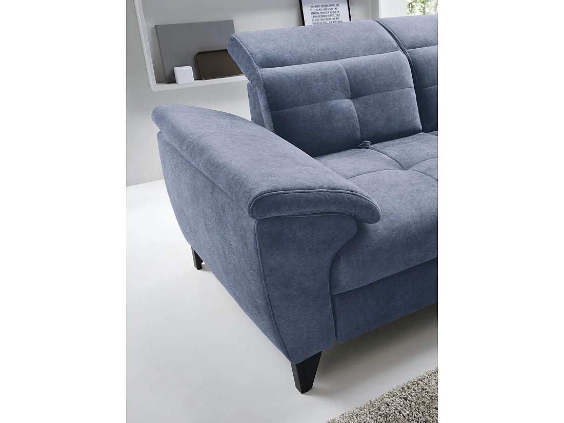 Canapé d'angle Bleu 5 places angle droit repos quotidien INFERNO