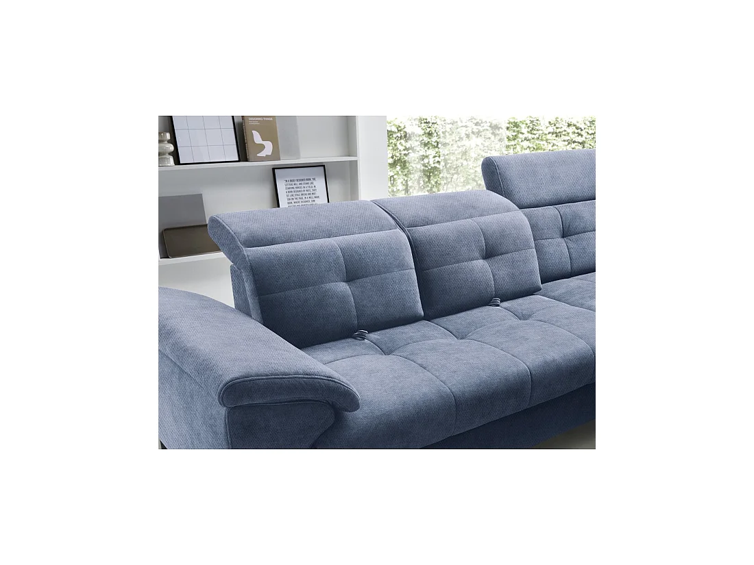 Canapé d'angle Bleu 5 places angle droit repos quotidien INFERNO