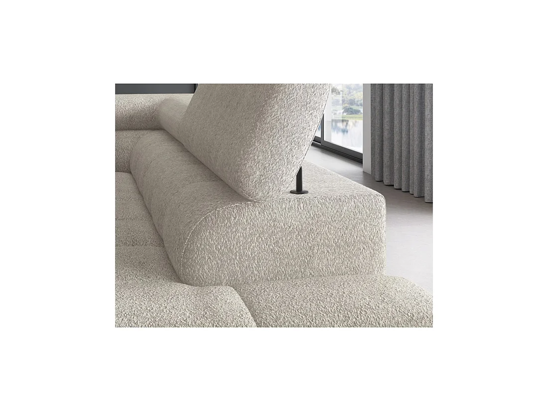 Canapé FERRUM Beige clair convertible 5 places angle droit avec coffre 276x93x200cm