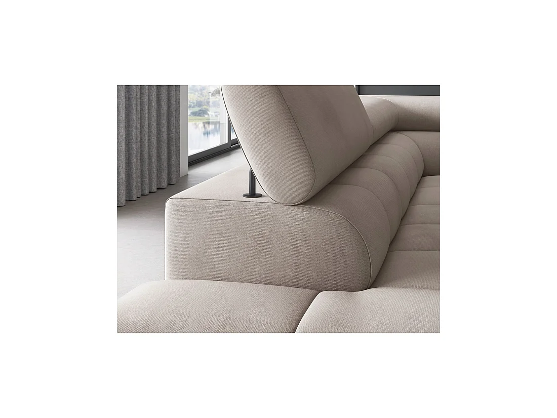 Hoekbank Beige FERRUM 5 zitplaatsen linkse hoek familie woonkamer 276x93x200cm
