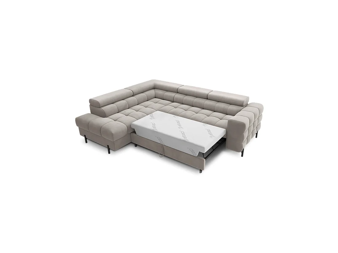 Hoekbank Beige FERRUM 5 zitplaatsen linkse hoek familie woonkamer 276x93x200cm