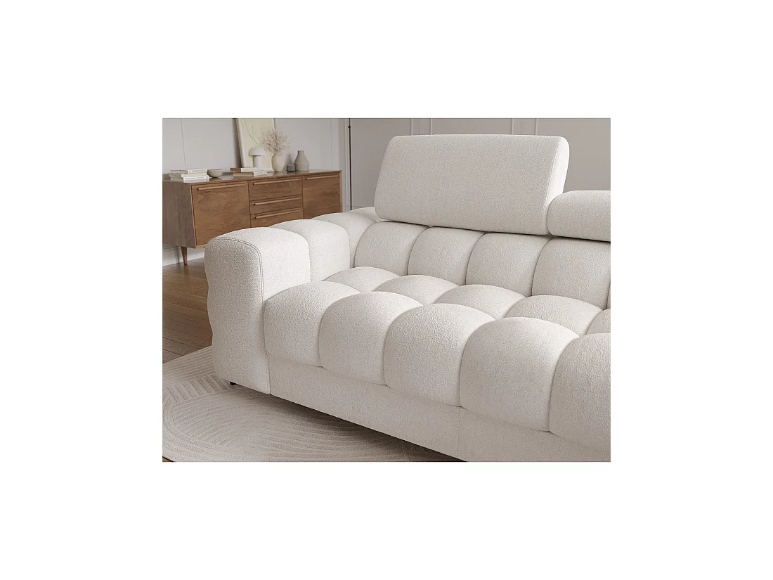 Canapé d'angle droit convertible Blanc style épuré 285x99x181cm FILTRO