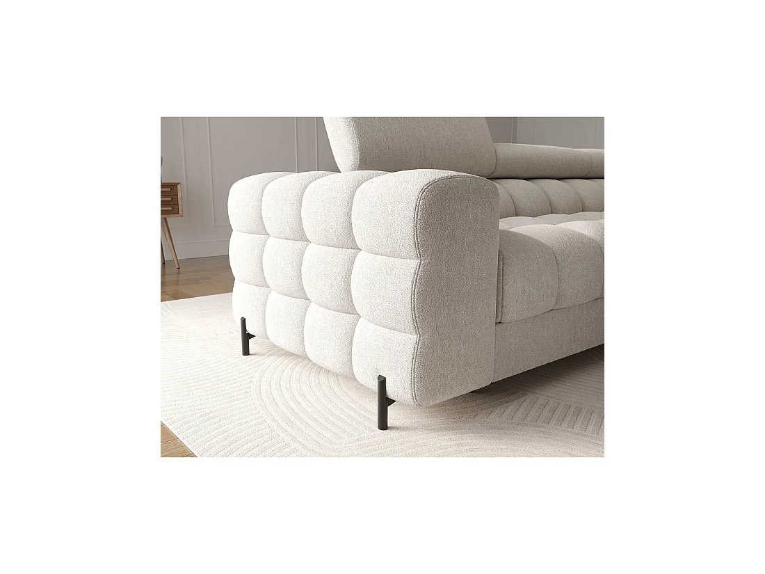Canapé d'angle droit convertible Blanc style épuré 285x99x181cm FILTRO