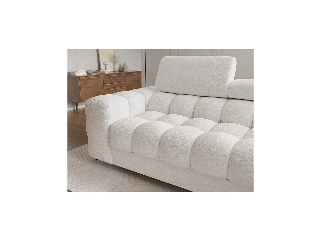 Canapé d'angle droit convertible Blanc allure contemporaine 285x99x181cm FILTRO