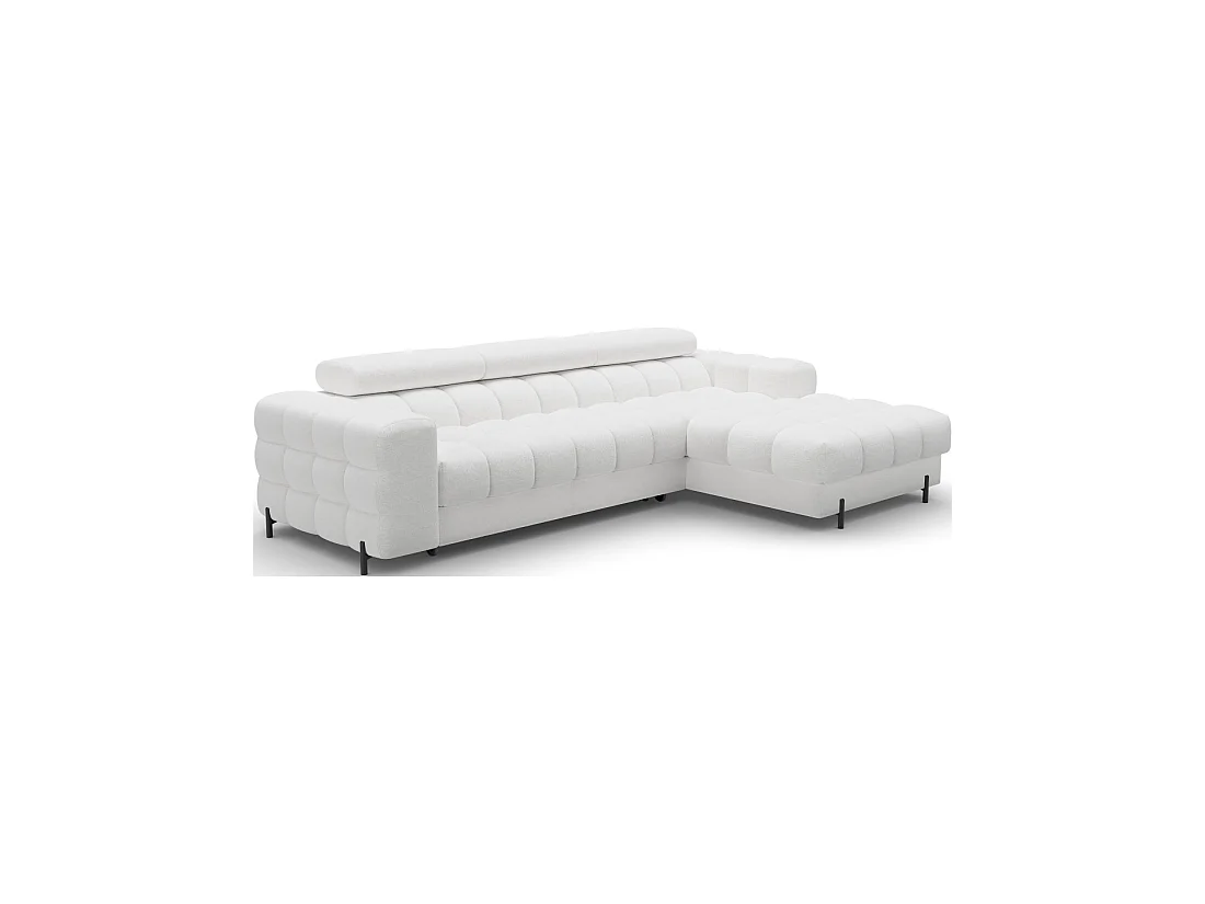 Canapé d'angle droit convertible Blanc allure contemporaine 285x99x181cm FILTRO