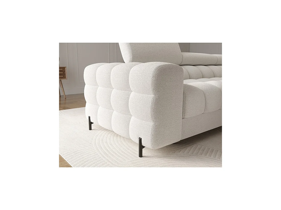 Canapé d'angle droit convertible Blanc allure contemporaine 285x99x181cm FILTRO