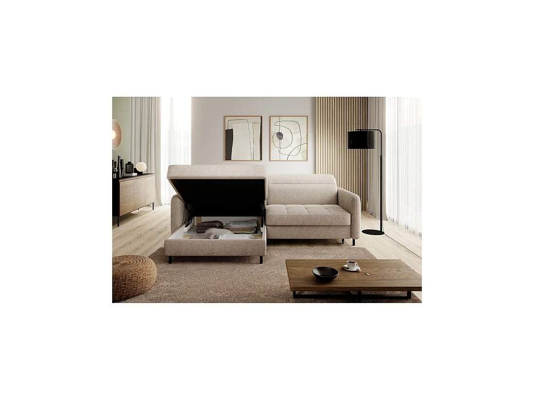 Canapé d'angle collection GOUMSI coloris Beige chiné