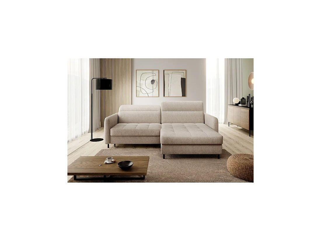 Canapé d'angle collection GOUMSI coloris Beige chiné