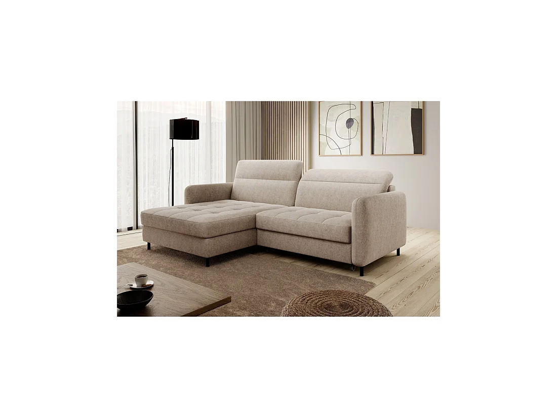 Canapé d'angle collection GOUMSI coloris Beige chiné
