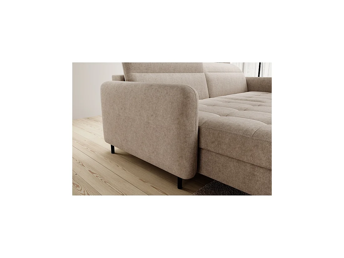 Canapé d'angle collection GOUMSI coloris Beige chiné