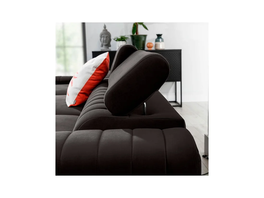 Canapé d'angle gauche Gris foncé convertible 3 places JAYSON design contemporain
