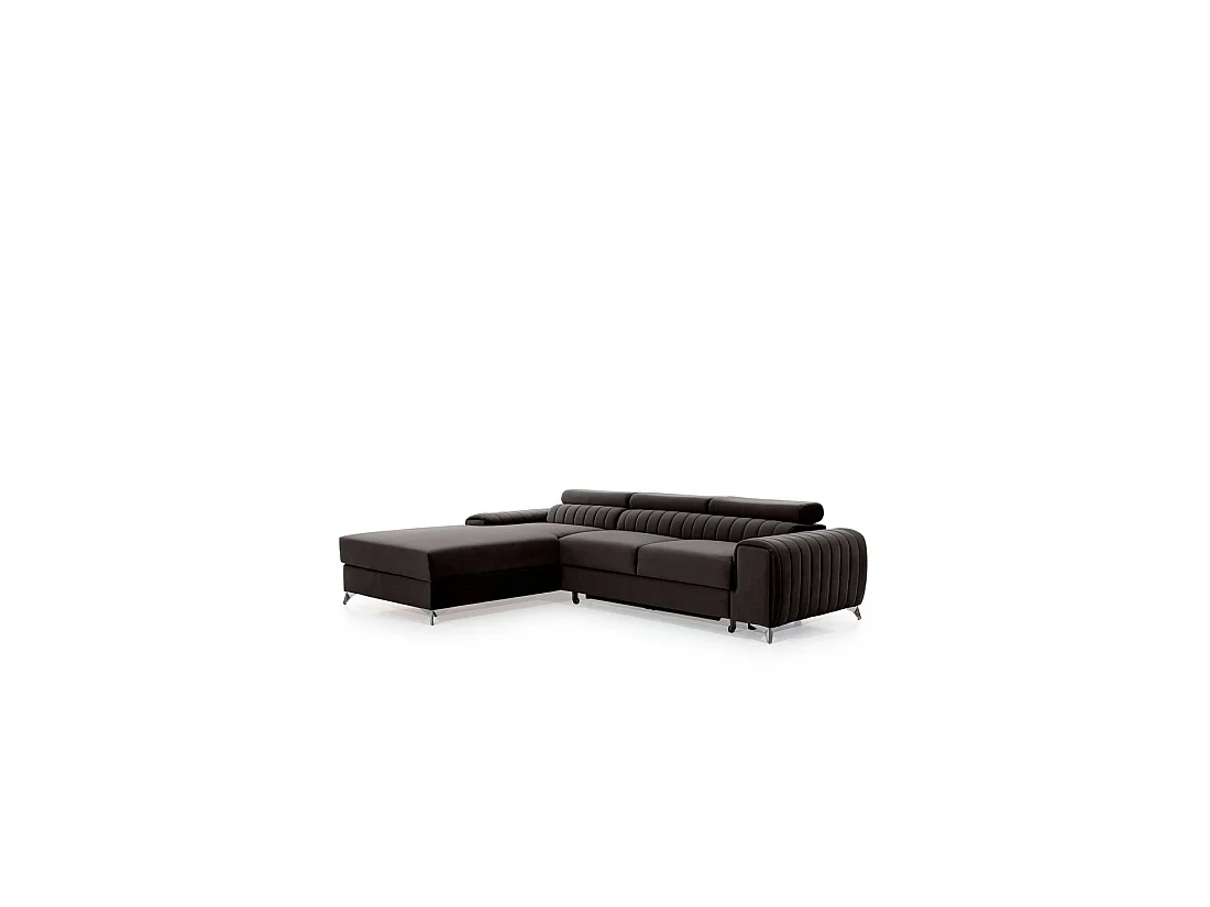 Canapé d'angle gauche Gris foncé convertible 3 places JAYSON design contemporain