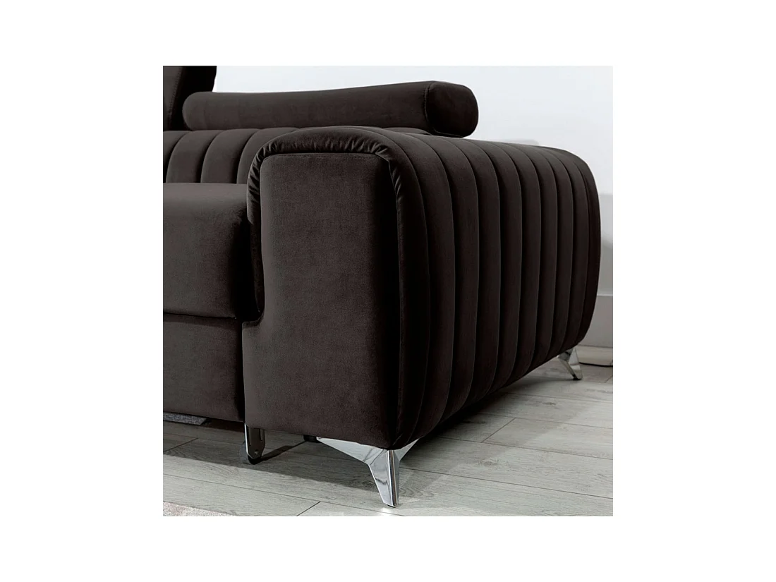 Canapé d'angle gauche Gris foncé convertible 3 places JAYSON design contemporain