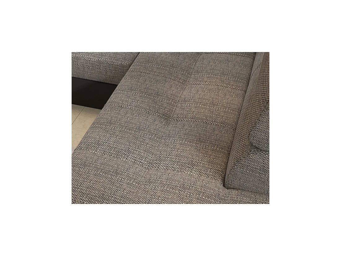Canapé d'angle convertible PALAZZO 4 places gris et noir – angle gauche avec 1 coussin