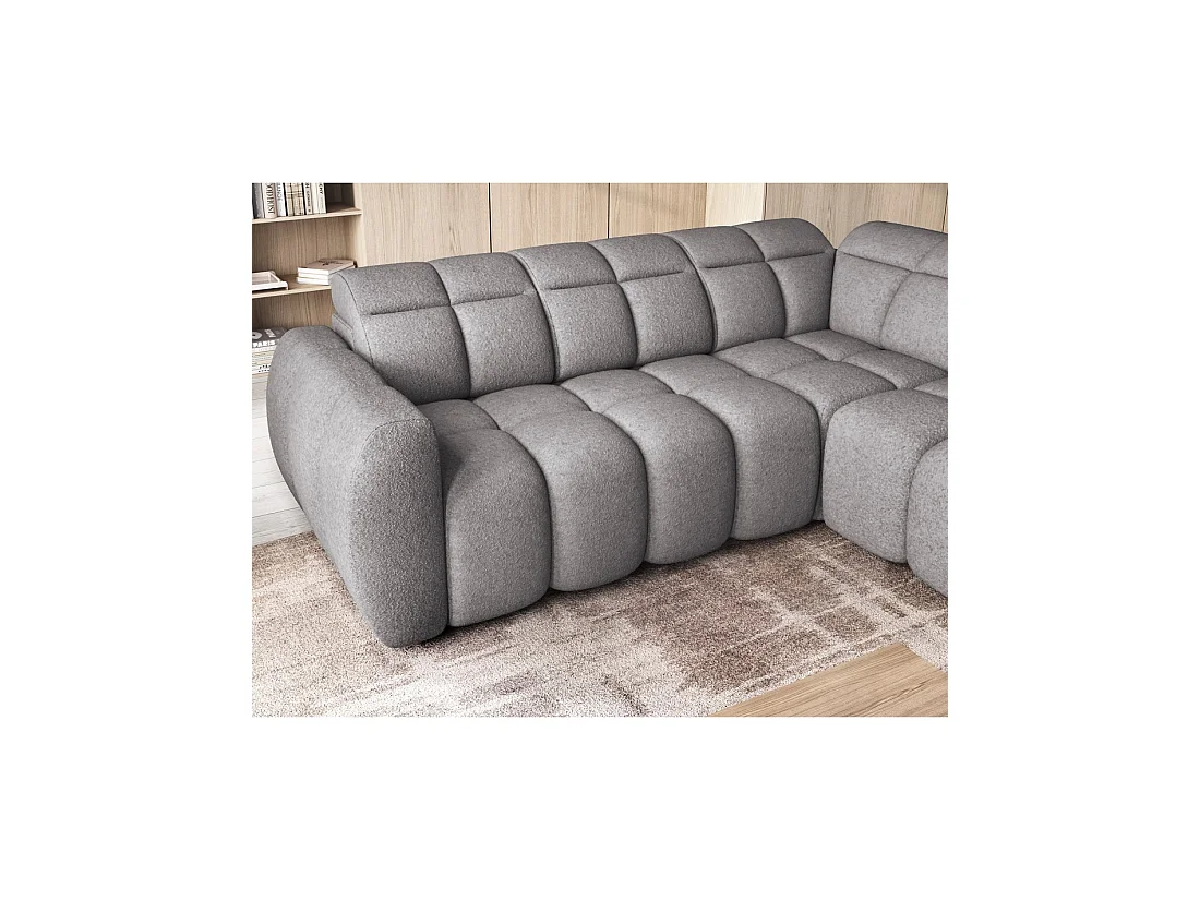 Canapé d'angle électrique RONDA 4 places gris – angle droit – version 2