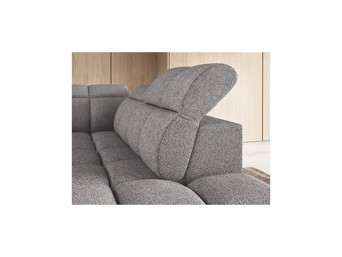 Canapé d'angle électrique RONDA 4 places gris – angle droit – version 2