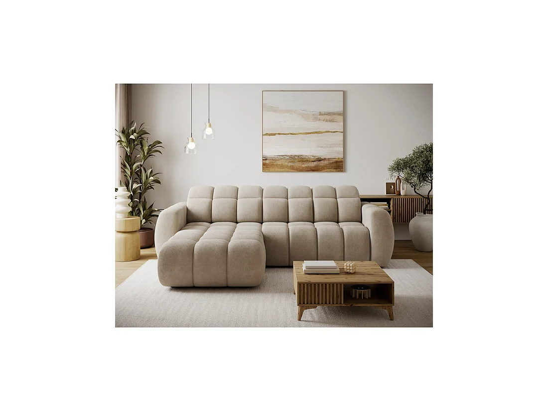 Hoekbank FANOTI elektrisch 3-zits beige - linkse hoek - versie 2
