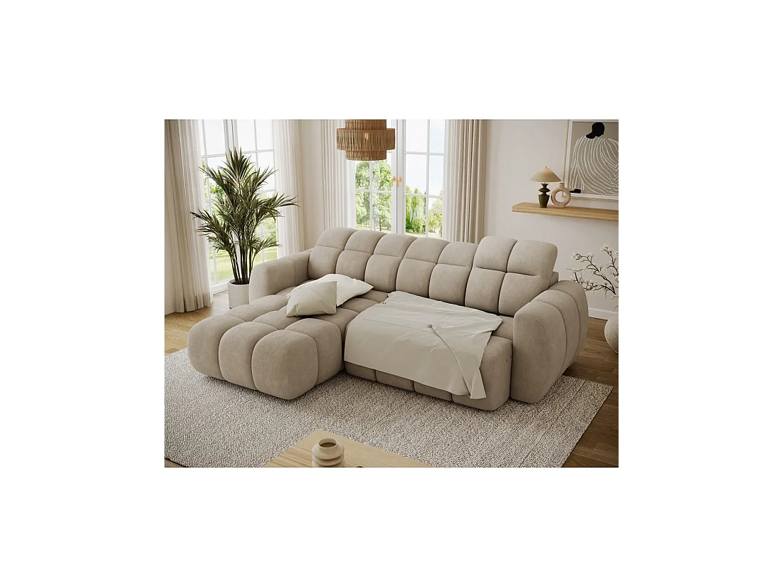 Hoekbank FANOTI elektrisch 3-zits beige - linkse hoek - versie 2