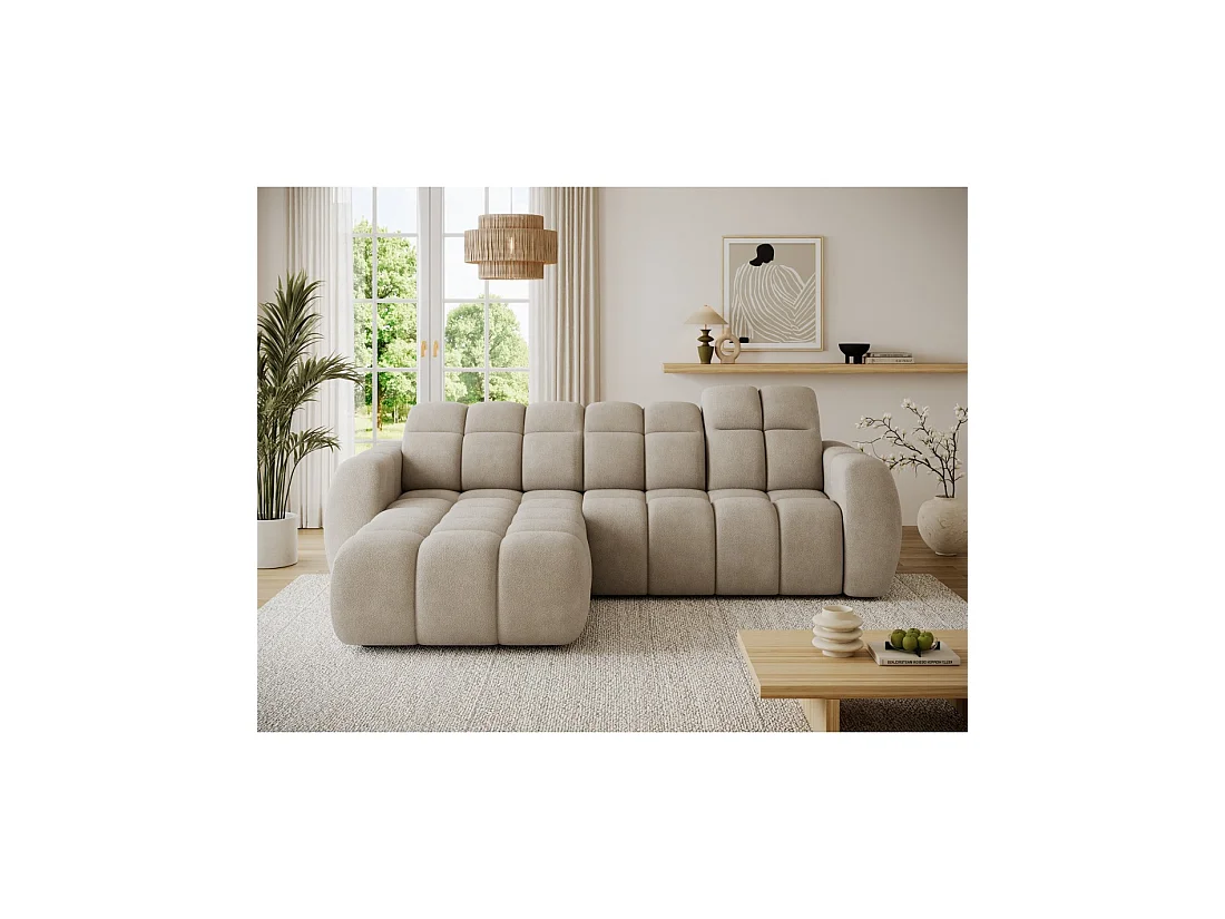 Hoekbank FANOTI elektrisch 3-zits beige - linkse hoek - versie 2