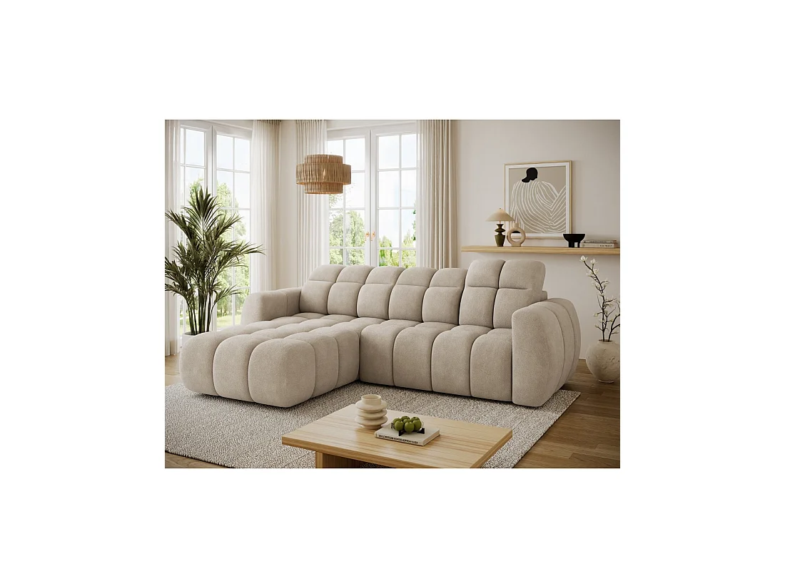 Hoekbank FANOTI elektrisch 3-zits beige - linkse hoek - versie 2
