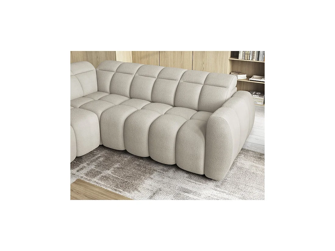Canapé d'angle électrique RONDA 4 places beige – angle gauche