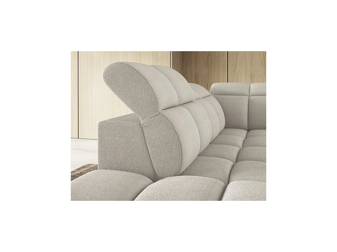 Canapé d'angle électrique RONDA 4 places beige – angle gauche