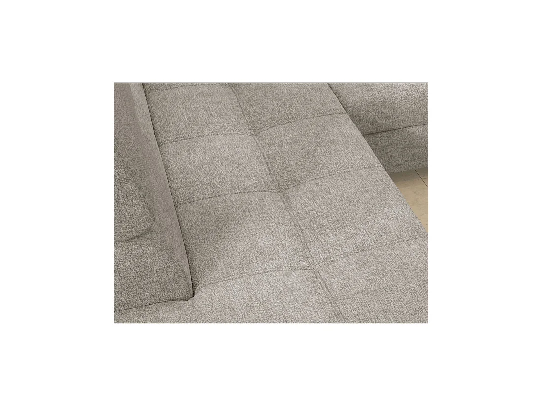 Canapé d'angle convertible PALAZZO 4 places beige – angle droit avec coffre
