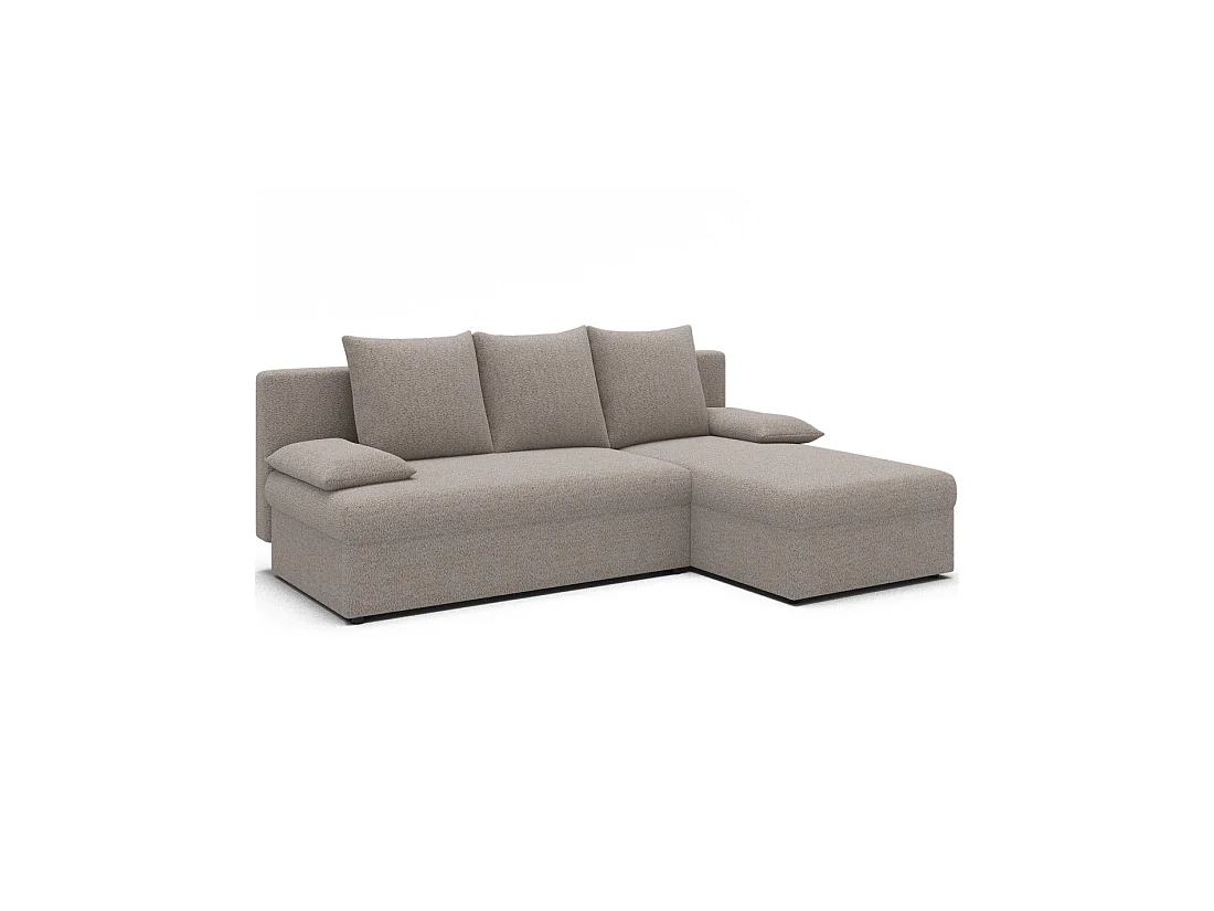 Canapé d'angle convertible Beige 3 places 206x90x146cm GINA