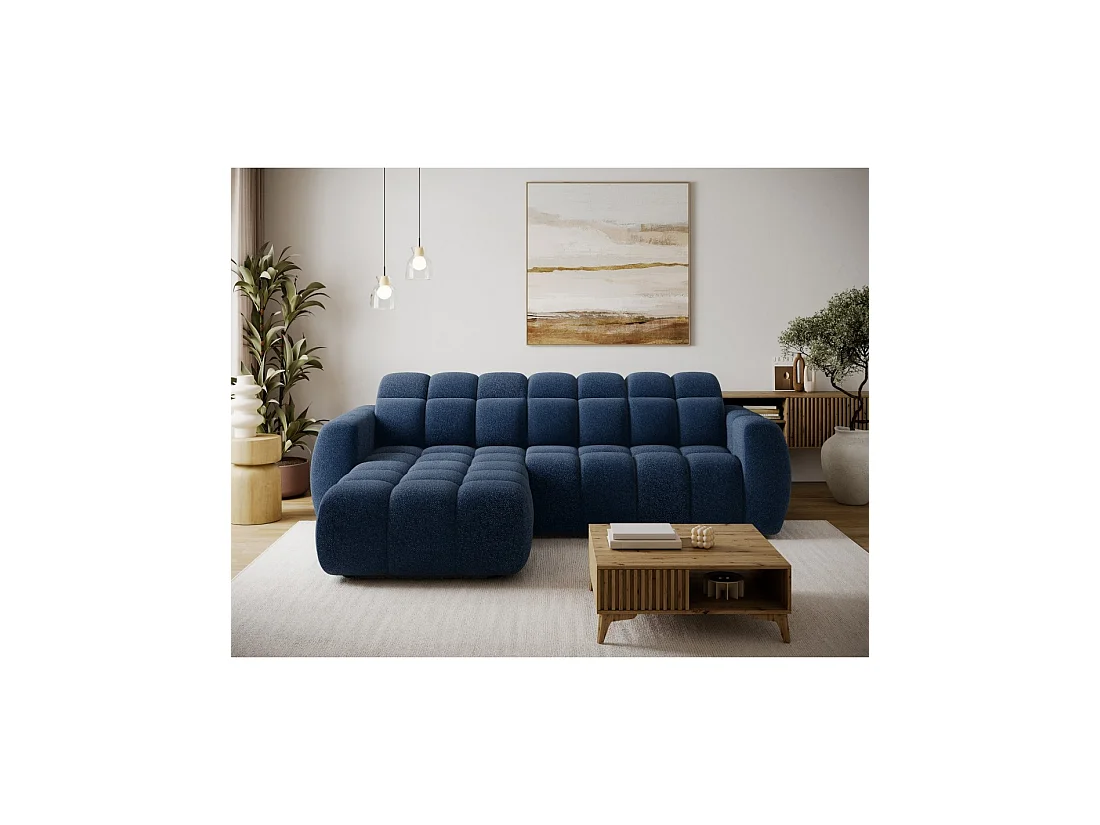 Hoekbank FANOTI elektrisch 3-zits donkerblauw - linkse hoek