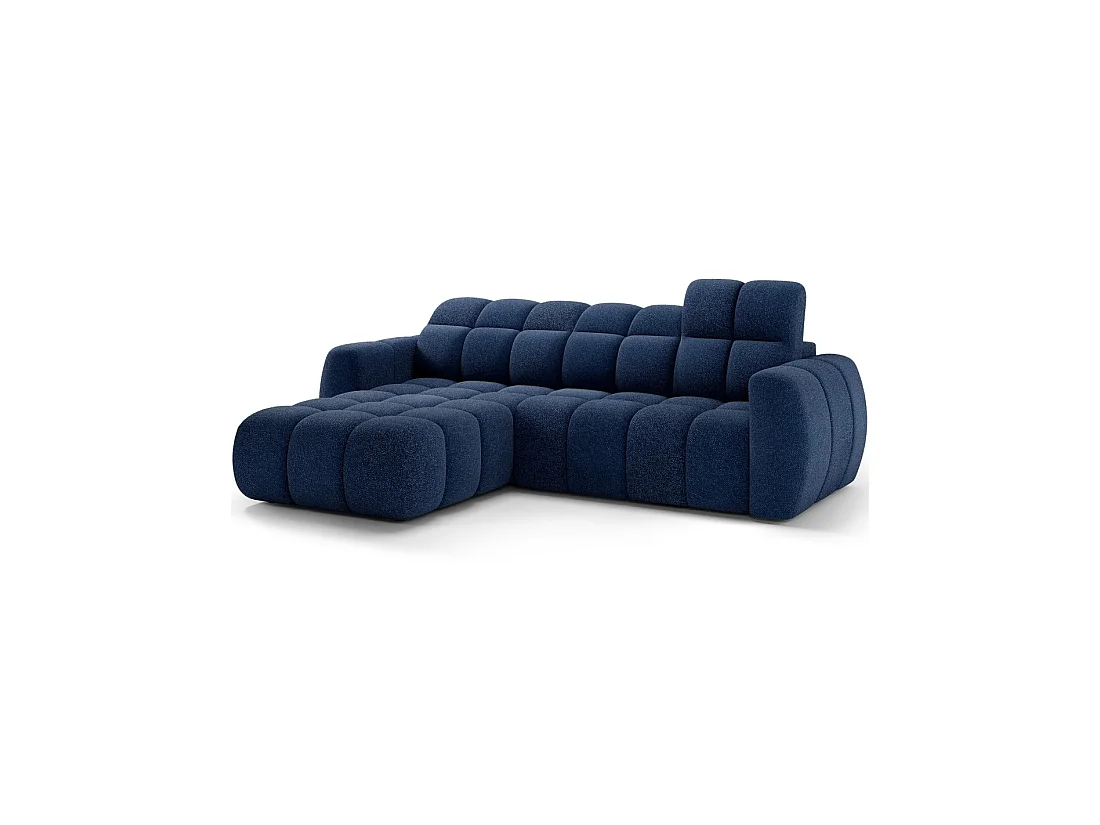 Hoekbank FANOTI elektrisch 3-zits donkerblauw - linkse hoek