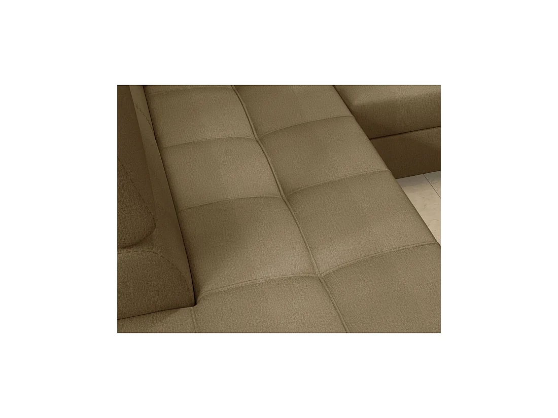 Canapé d'angle convertible PALAZZO 4 places marron – angle droit avec 1 coussin