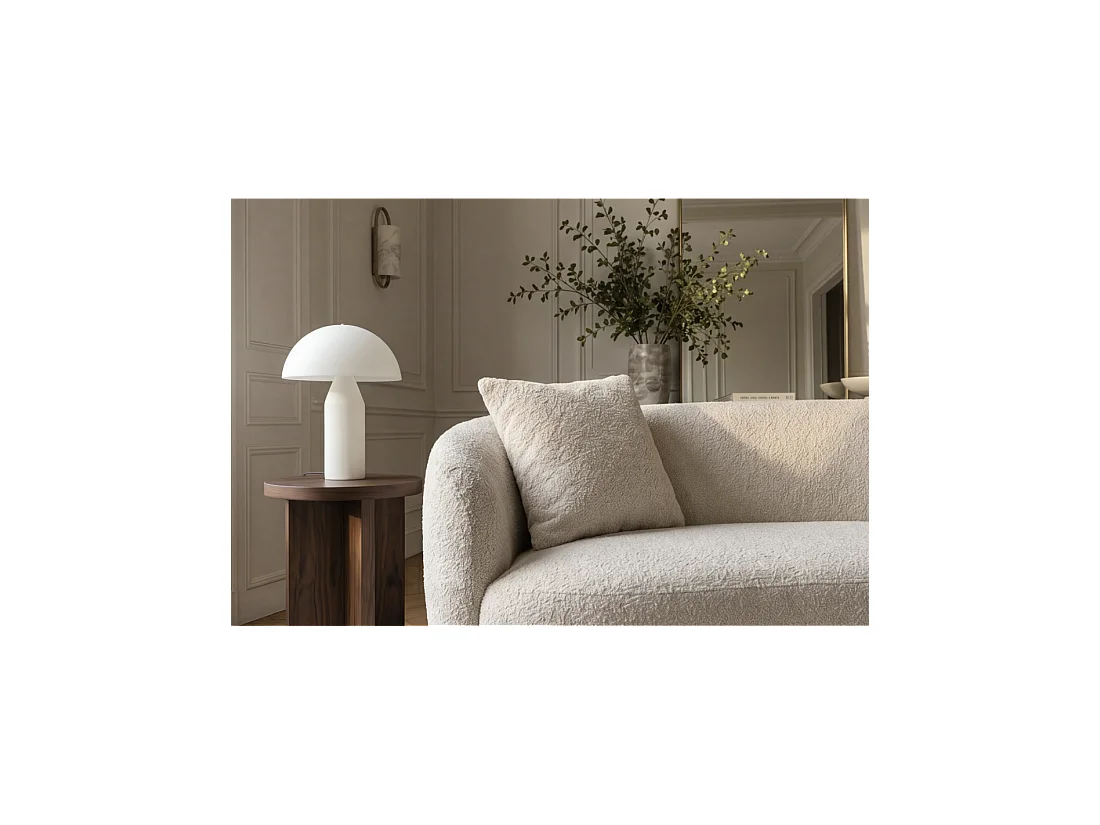 Sofá recto NYJY 2 plazas en tela rizo – Beige champán – 180 x 67 x 75 cm