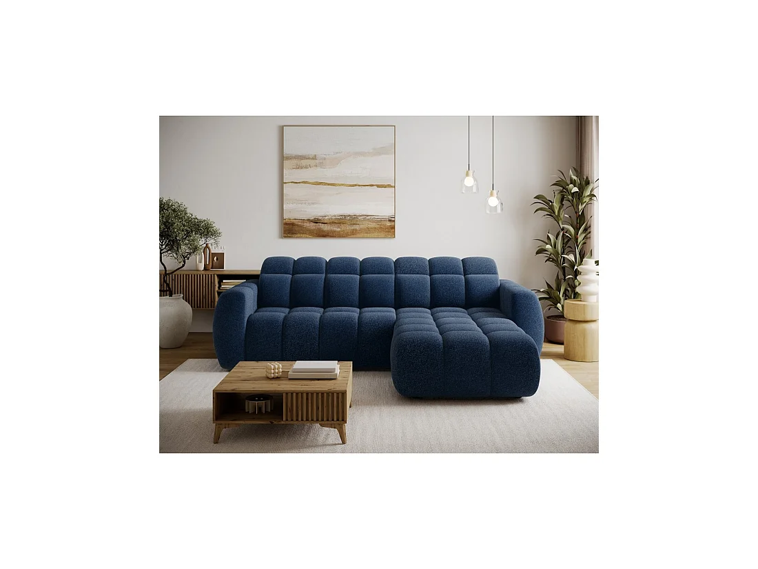Hoekbank FANOTI elektrisch 3-zits donkerblauw - rechterhoek