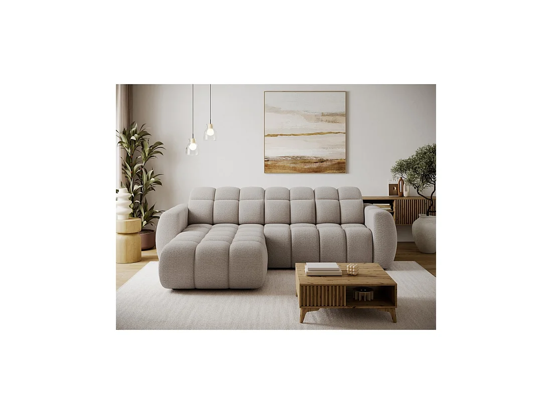 Hoekbank FANOTI elektrisch 3-zits beige - linkse hoek