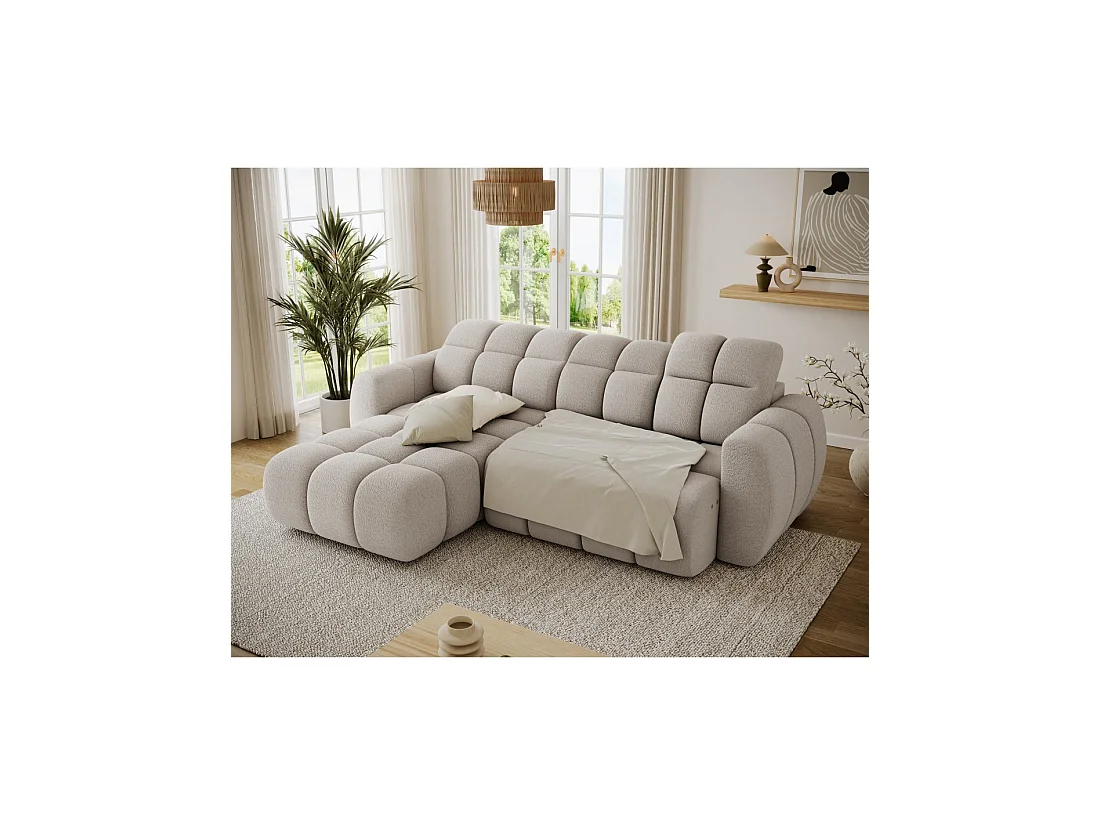 Hoekbank FANOTI elektrisch 3-zits beige - linkse hoek